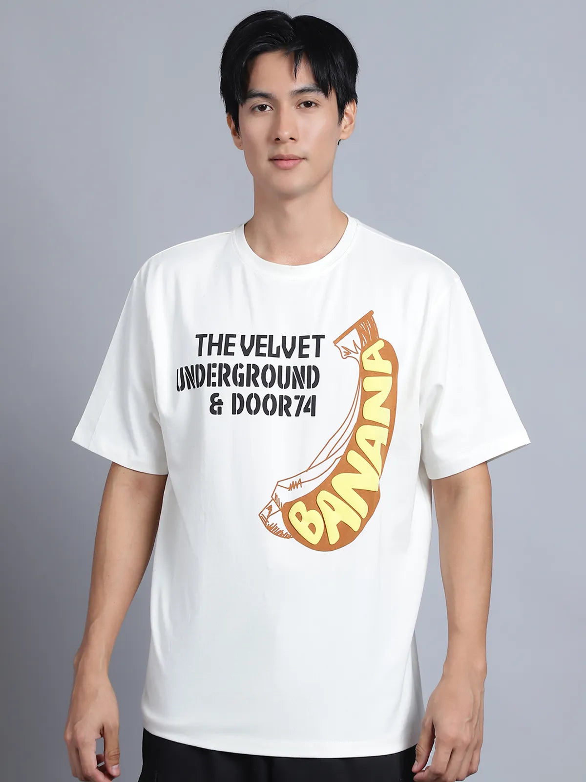 Off-White Banana Print Oversized T-Shirt For Men
