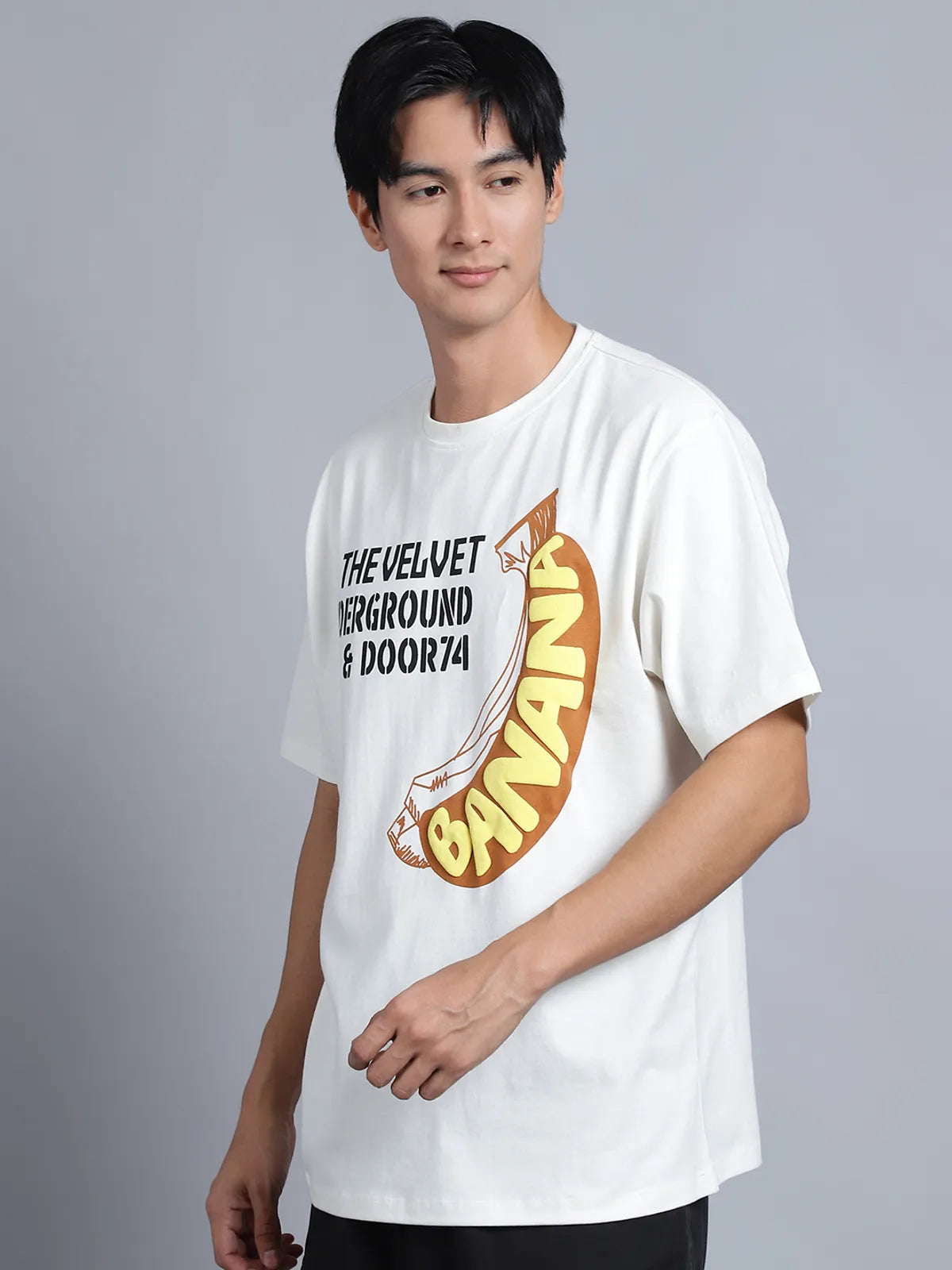 Off-White Banana Print Oversized T-Shirt For Men