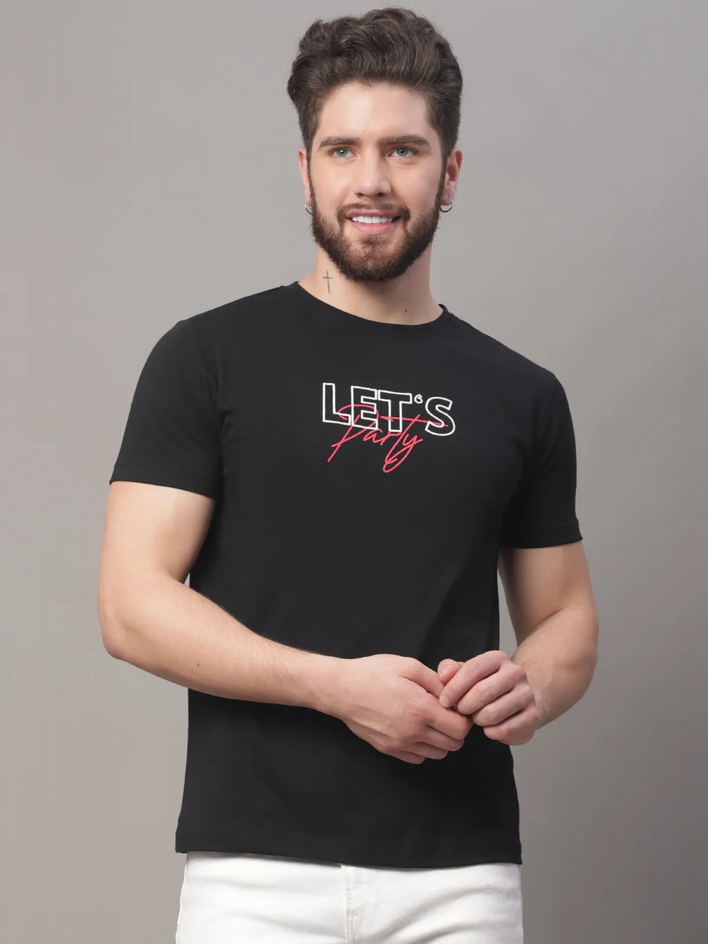 Black Cotton T-shirt for Men
