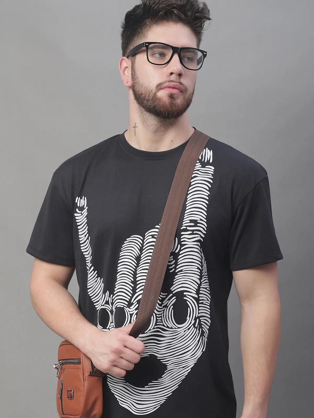Black Printed T-shirt for Men