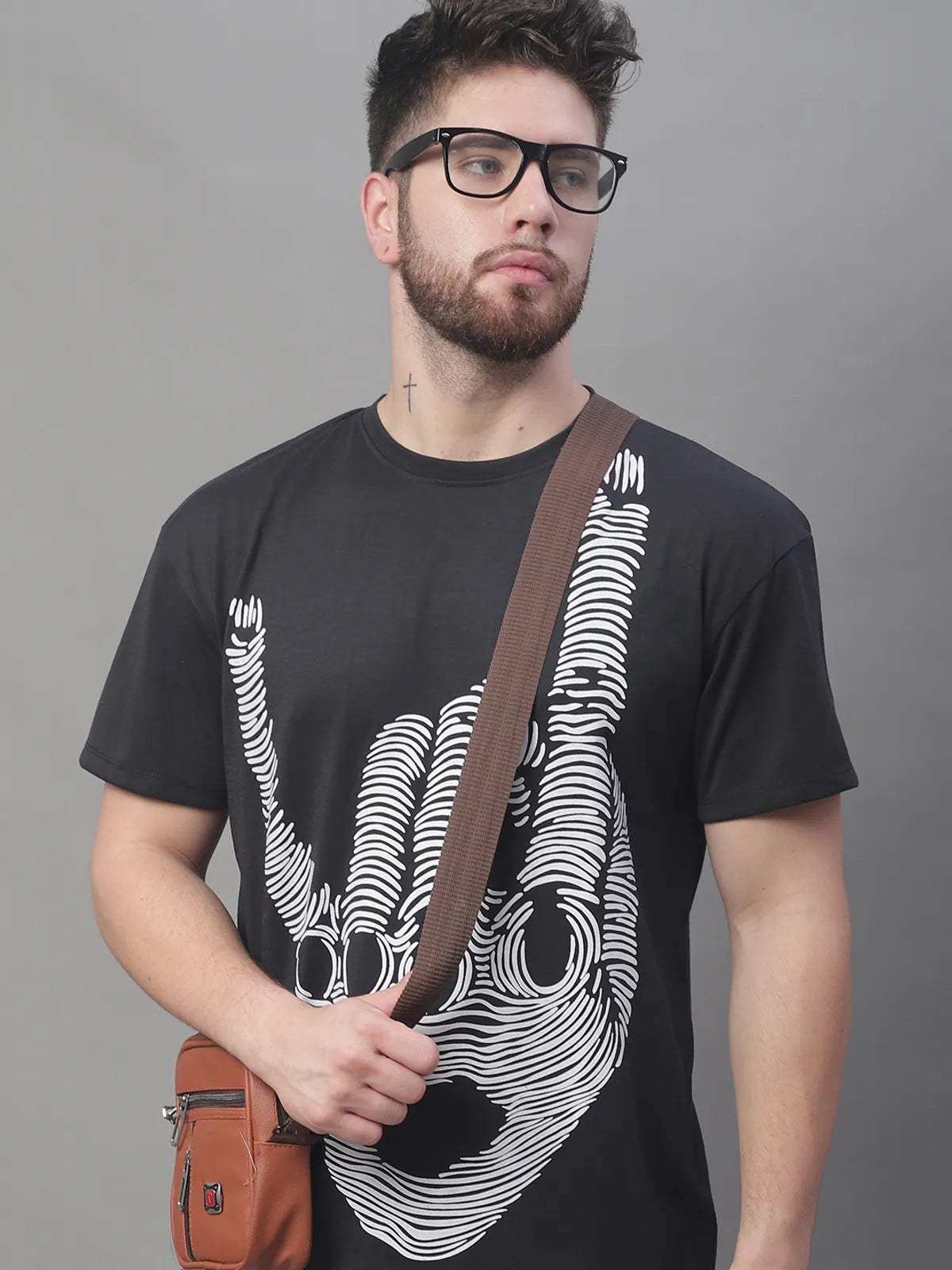 Black Printed T-shirt for Men