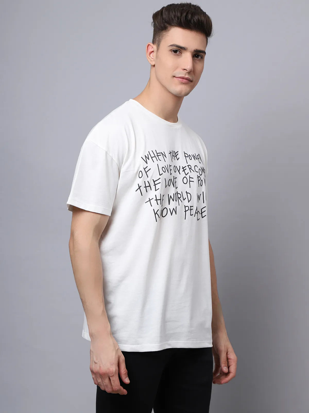 Off-White Quote Print Oversized T-Shirt For Men
