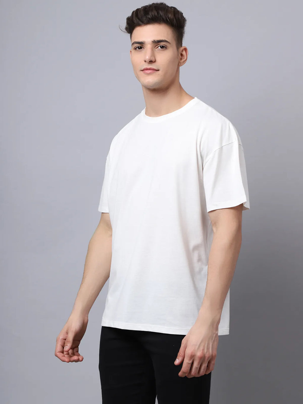 Off-White Plain Oversized T-shirt For Men