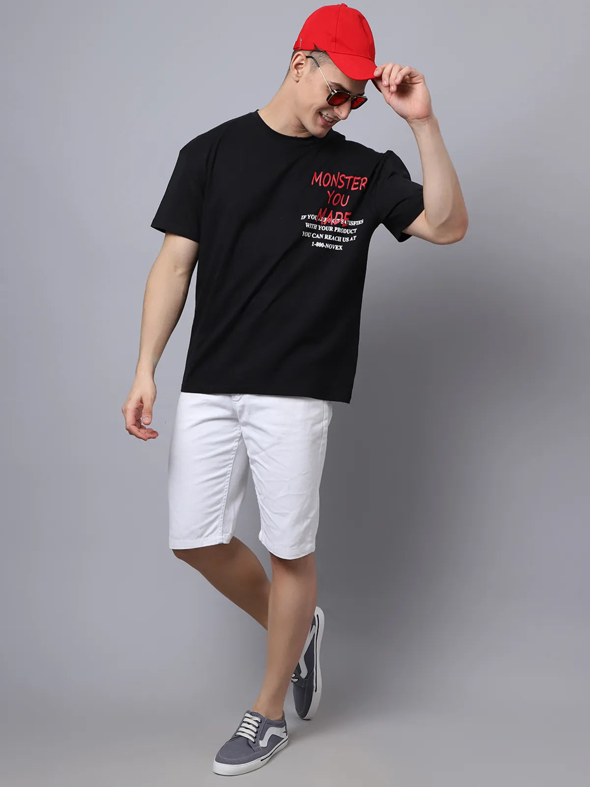 Black Quote Printed Oversized T-shirt For Men