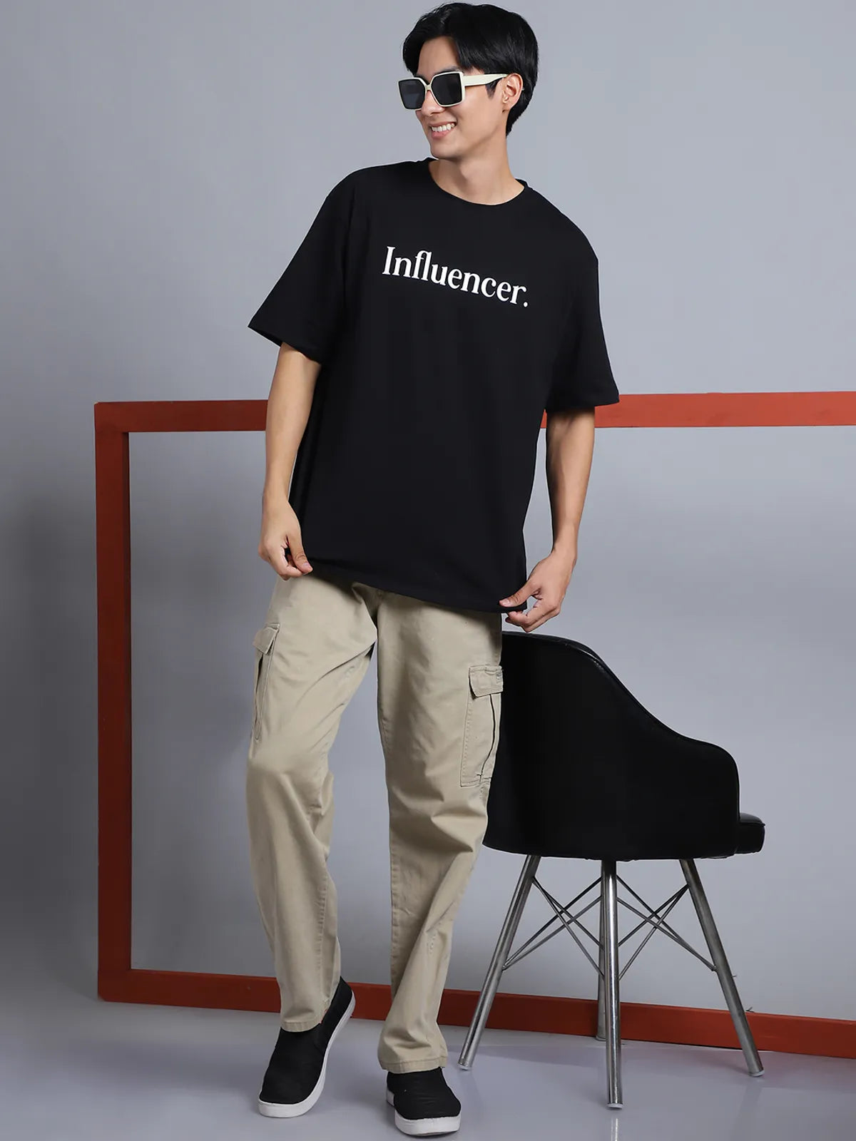 Black Influencer Oversized T-shirt For Men