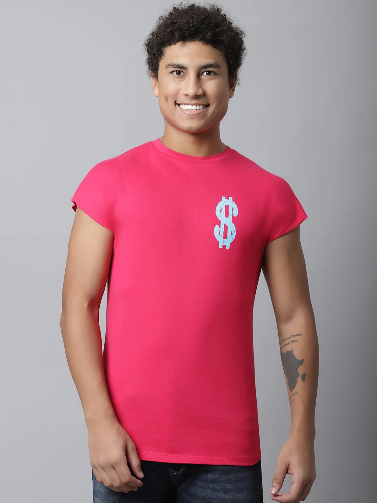 Pink Dollar Sign Regular-Fit T-shirt For Men