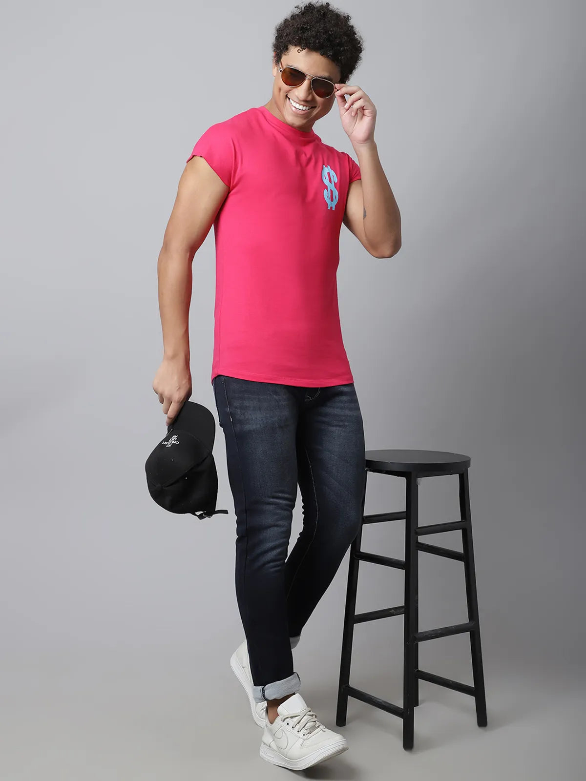 Pink Dollar Sign Regular-Fit T-shirt For Men
