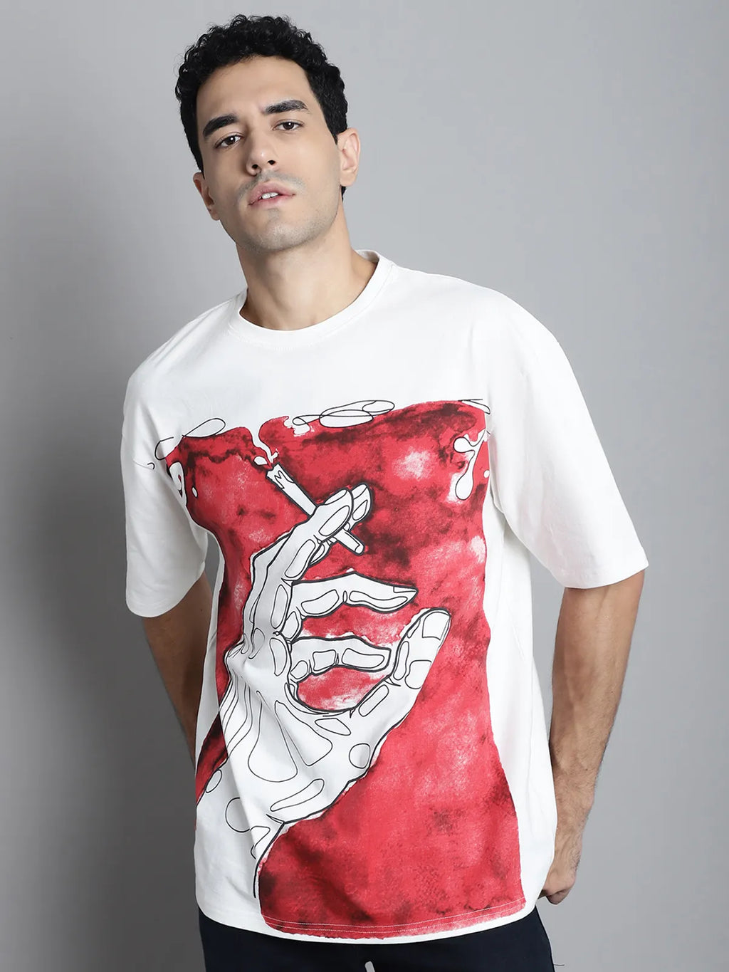 abstract print oversized tee