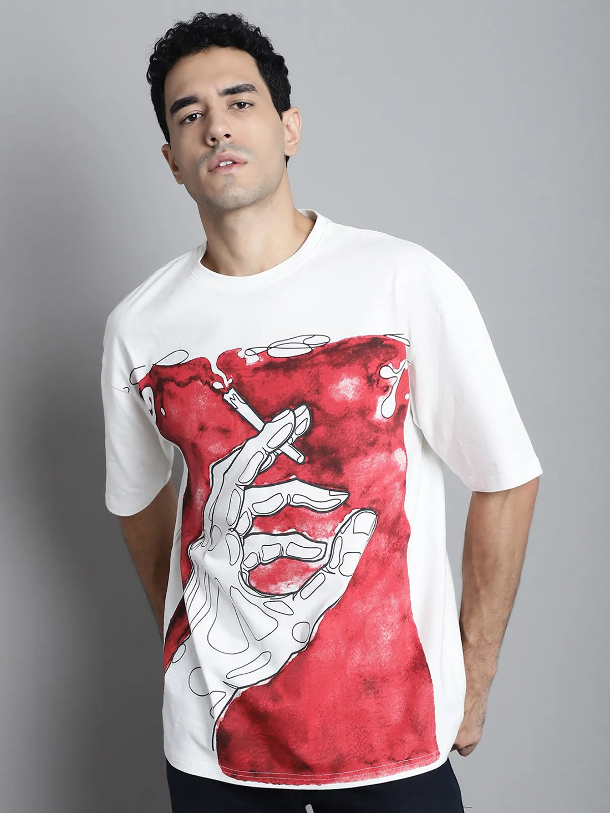 abstract print oversized tee