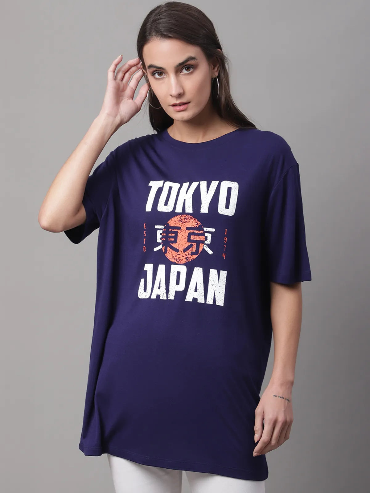 Navy Blue Printed T-shirt