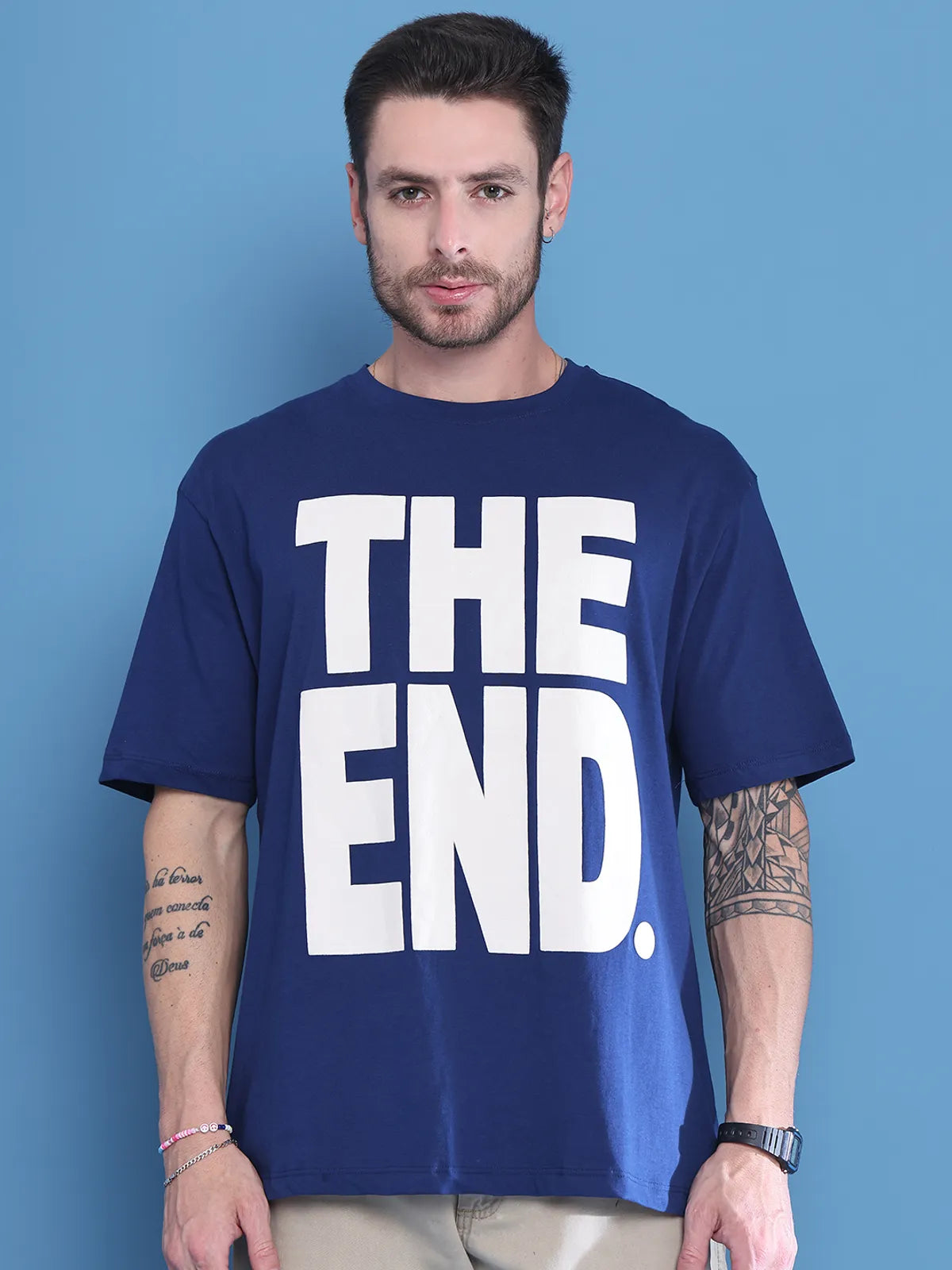 Navy The End Oversized T-shirt For Men