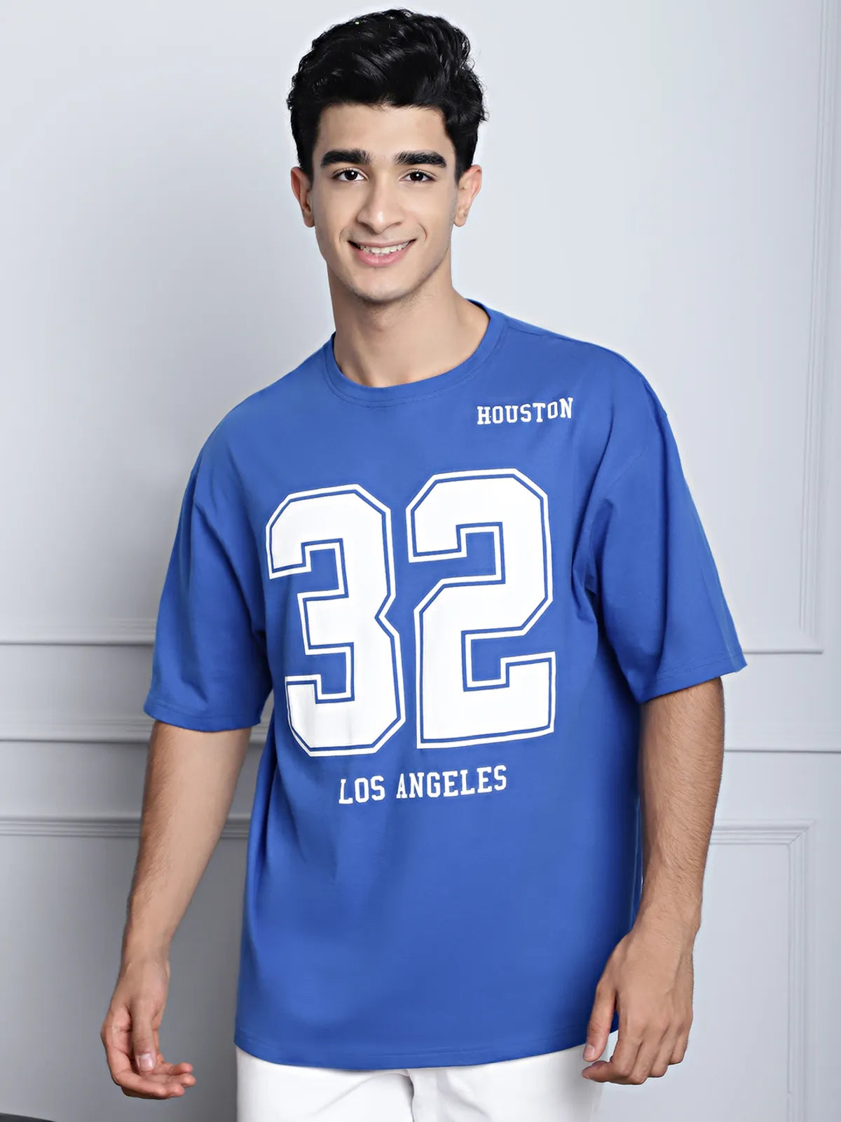 Royal Blue 32-print oversized T-shirt