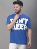 Royal Blue Front Quote Graphic T-shirt For Men