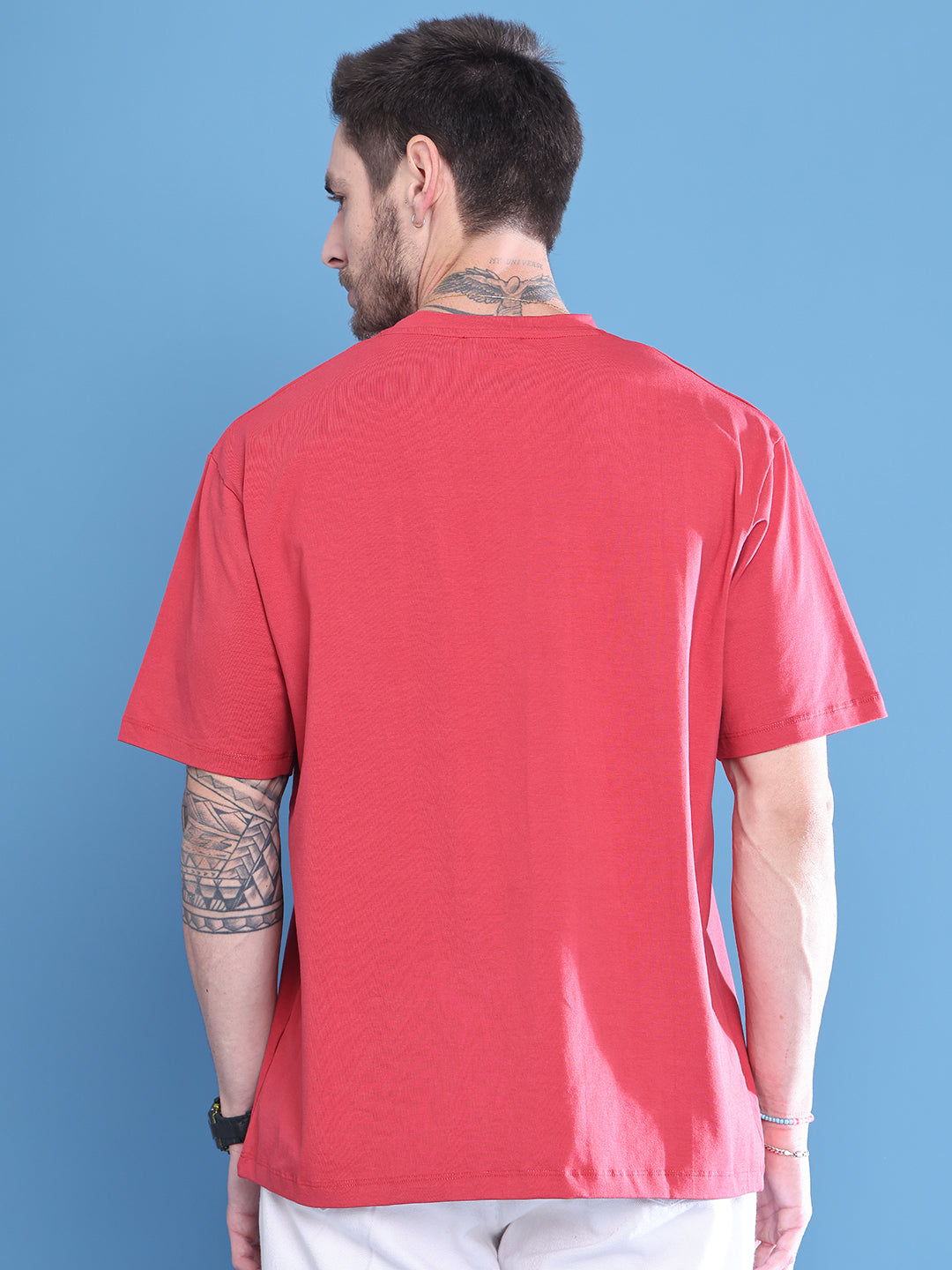 Red The End Graphic Tee for Men in Oversized Street Fit