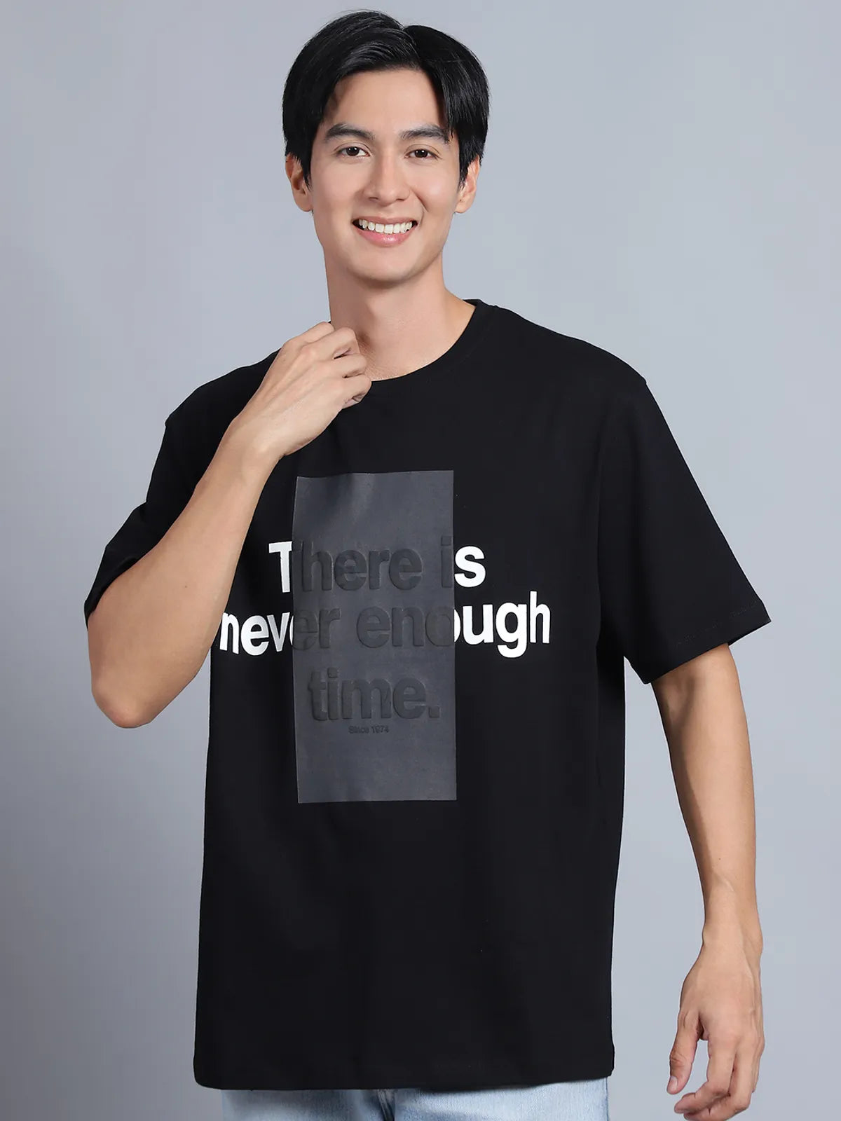 Black Streetwear Oversized T-shirt For Men