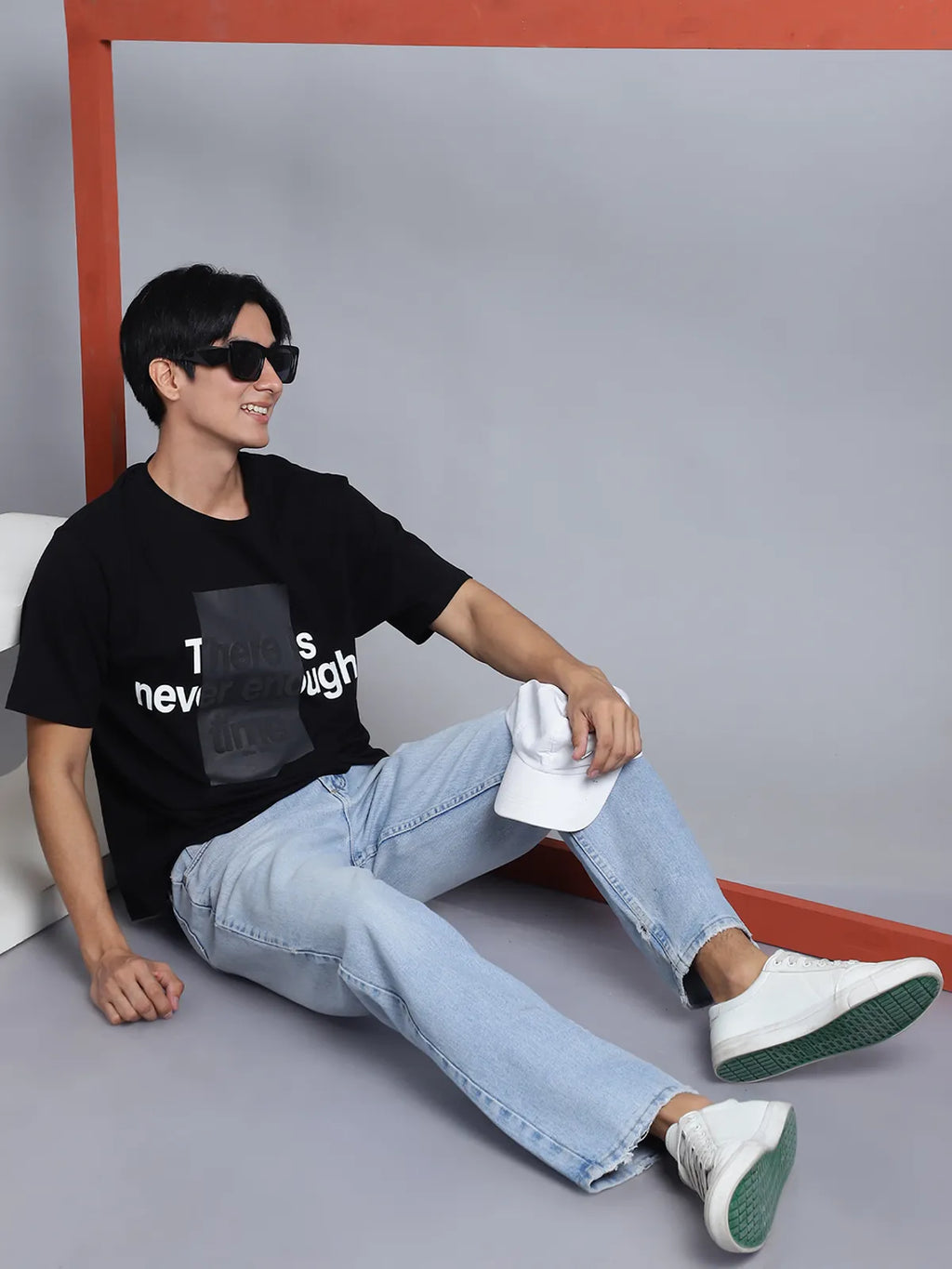 Black Streetwear Oversized T-shirt For Men