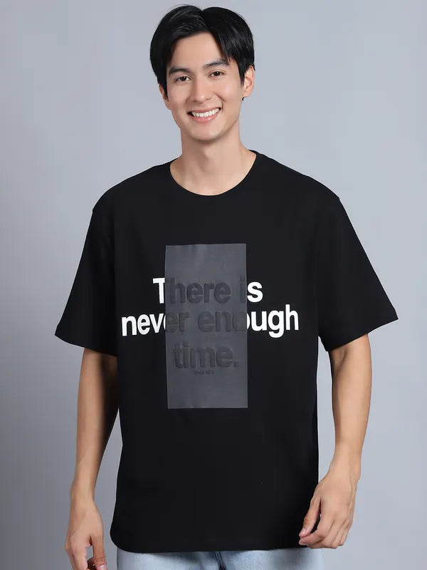 Black Streetwear Oversized T-shirt For Men