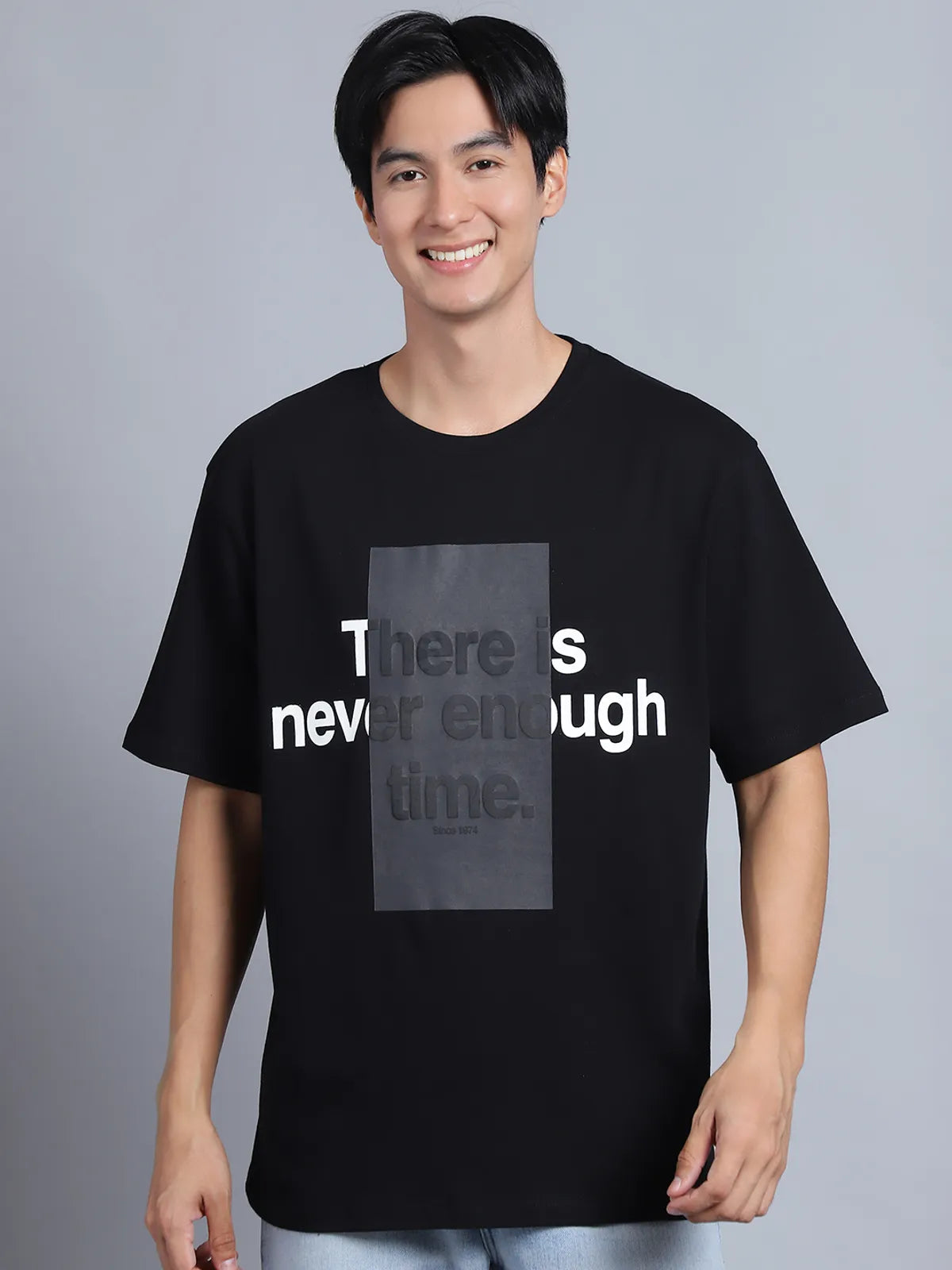 Black Streetwear Oversized T-shirt For Men