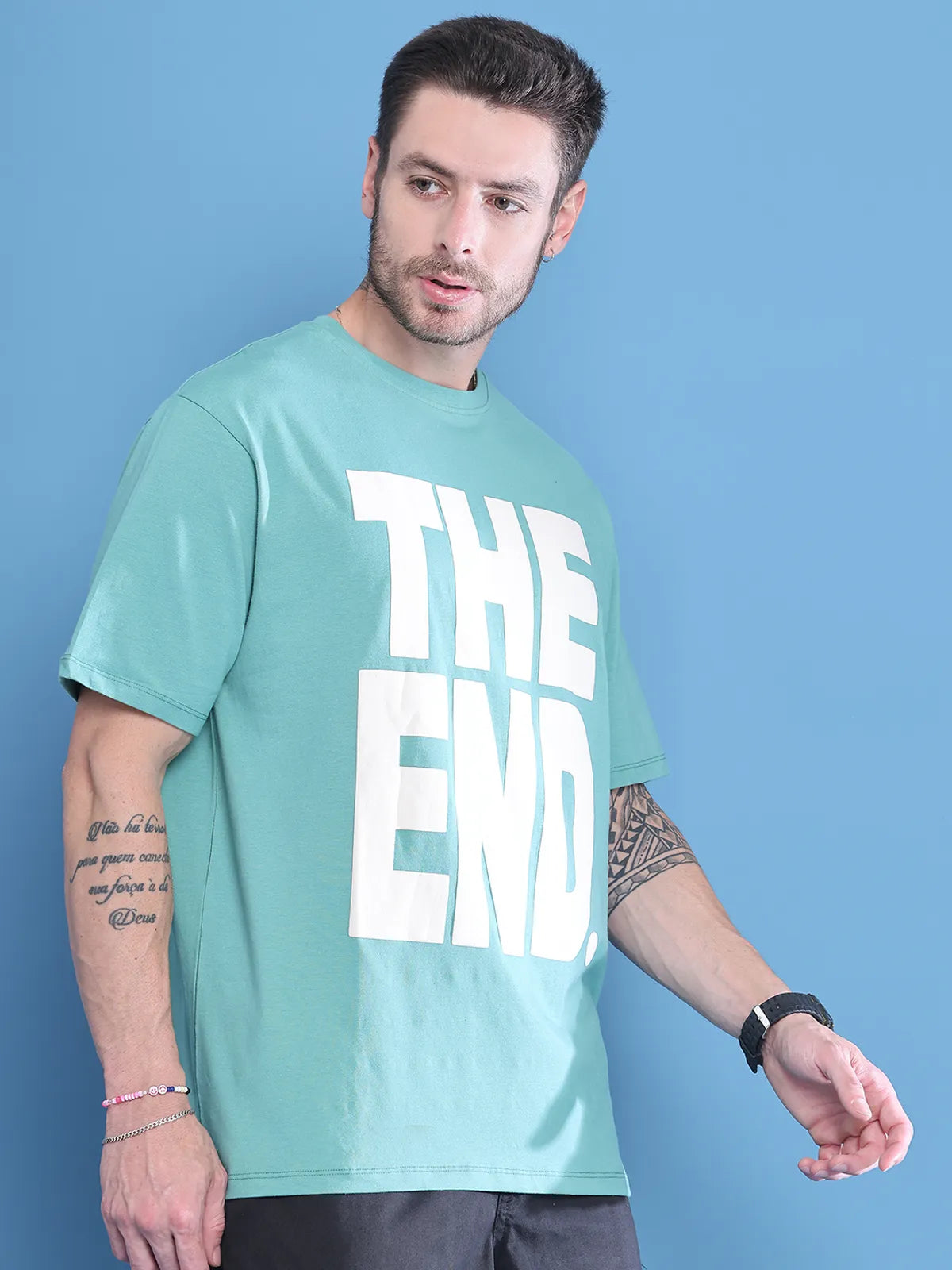 Teal The End Oversized T-shirt For Men
