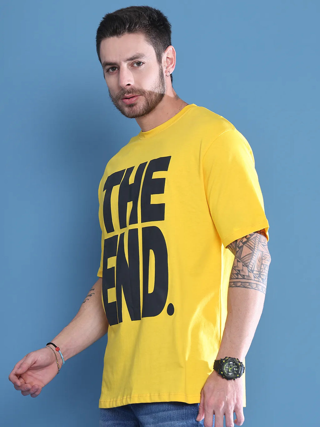 Yellow The End Statement Tee For Men