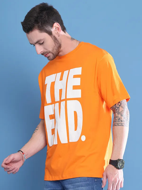 Orange The End Oversized T-shirt For Men