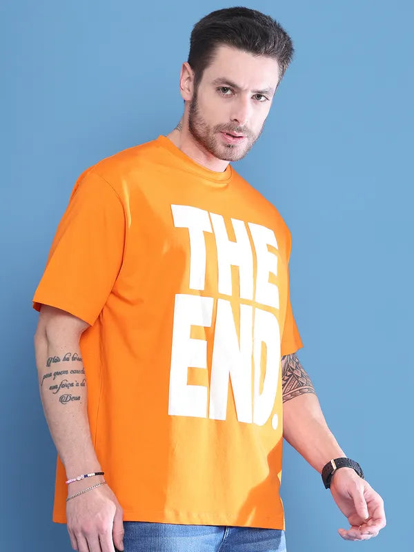 Orange The End Oversized T-shirt For Men