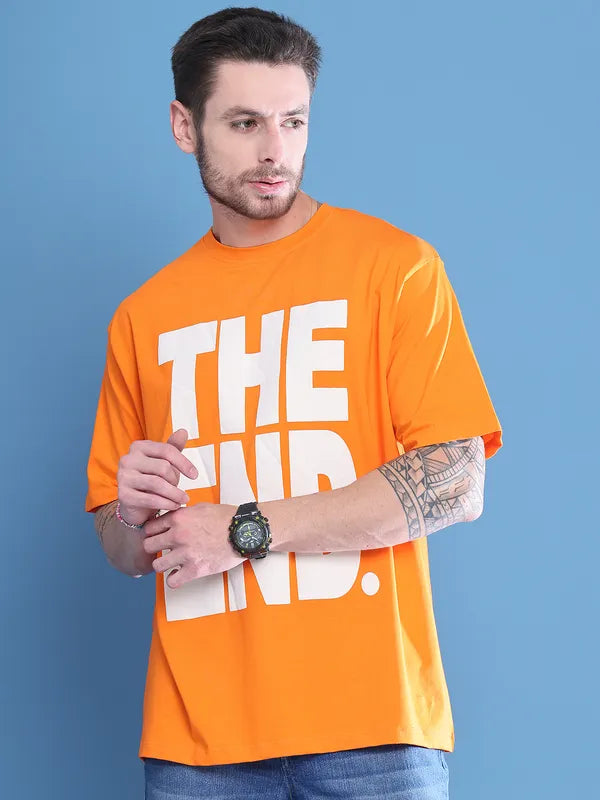 Orange The End Oversized T-shirt For Men