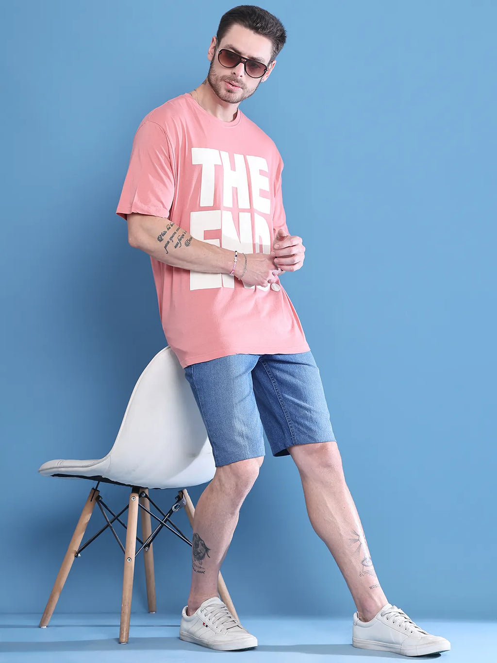 Pink The End Oversized T-shirt For Men