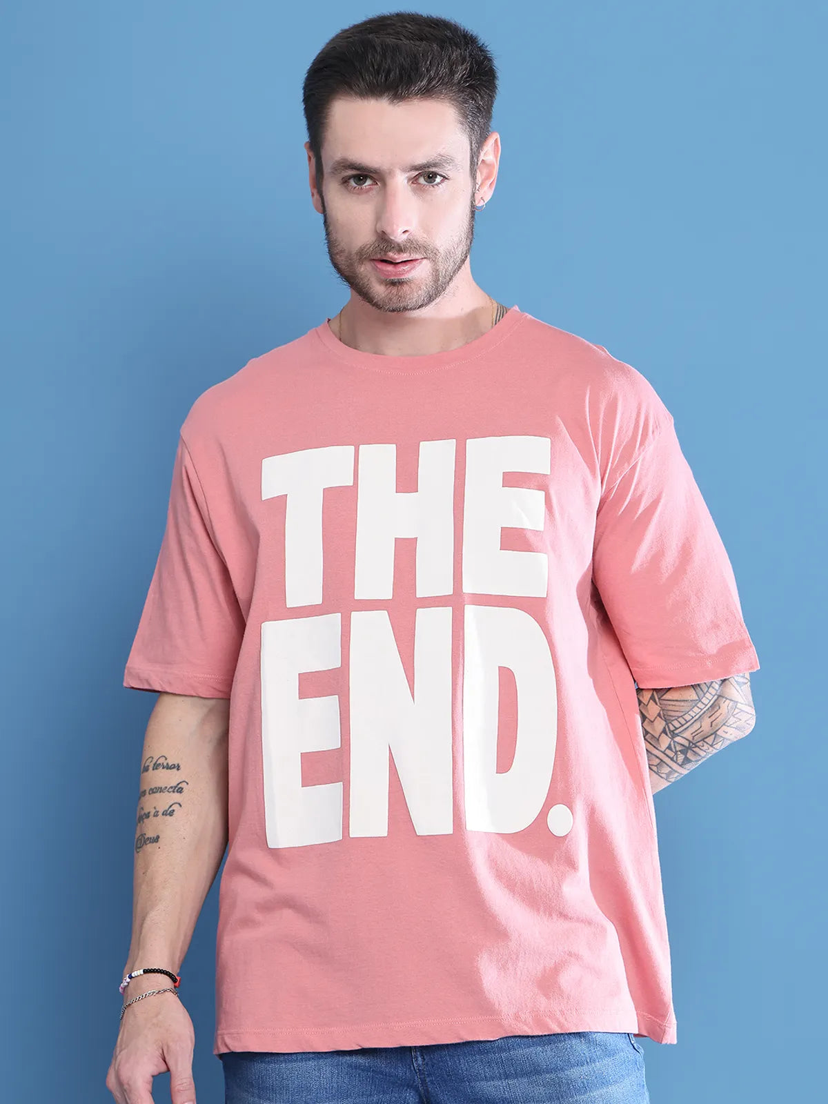 Pink The End Oversized T-shirt For Men