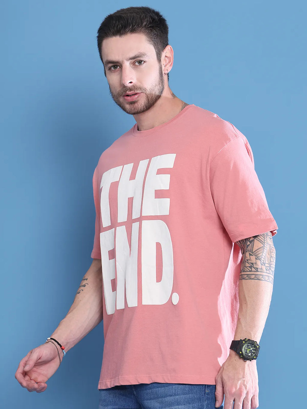 Pink The End Oversized T-shirt For Men