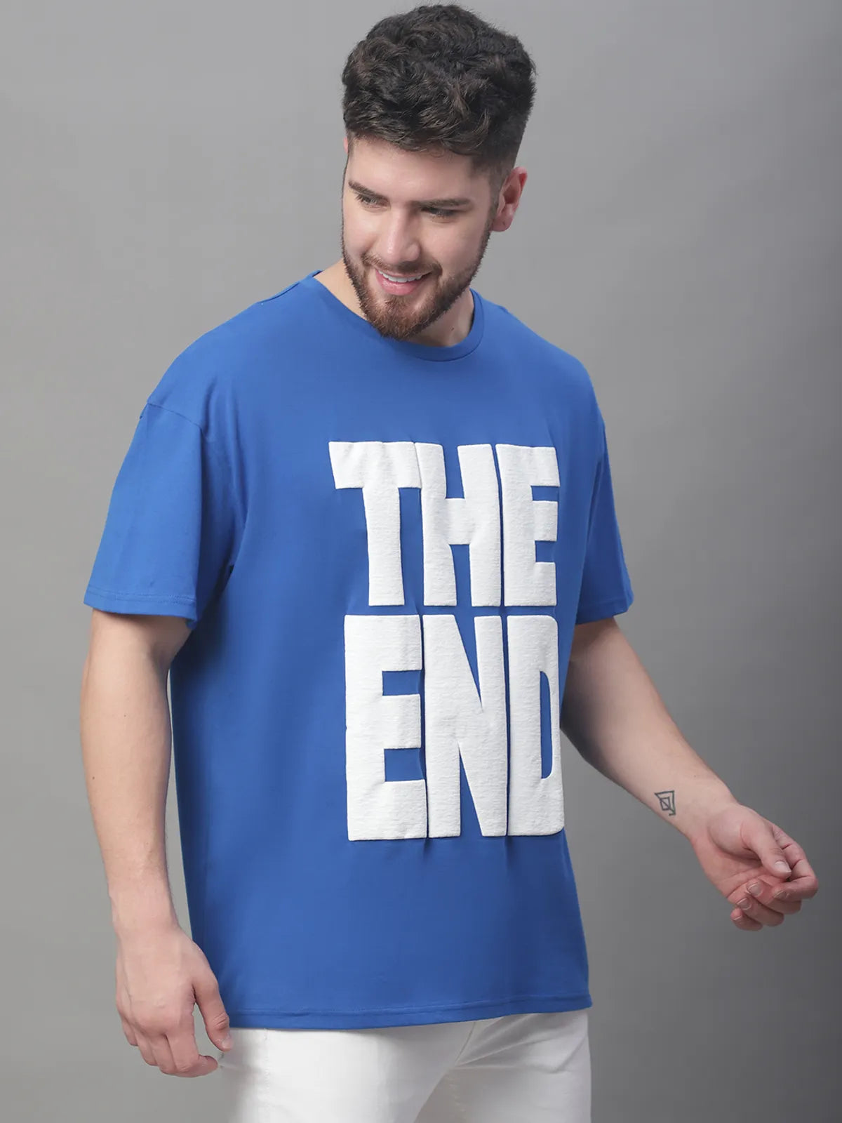 Royal Blue The End Oversized T-shirt For Men